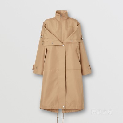 重塑版型连帽宽松风雪大衣 (驼色) - 女士