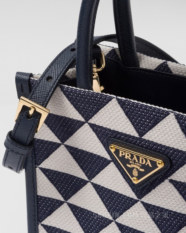 Prada Symbole 刺绣织物小号托特包