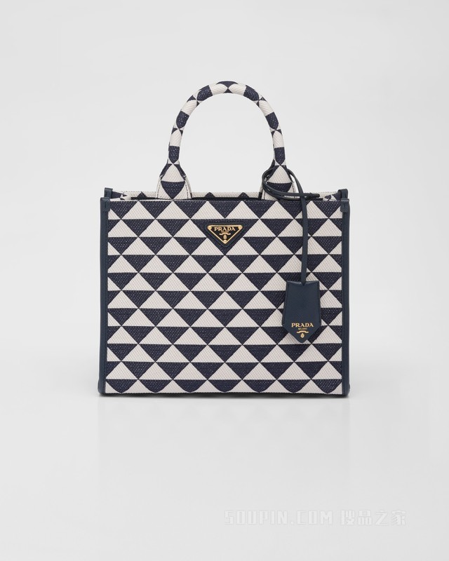 Prada Symbole 刺绣织物小号托特包