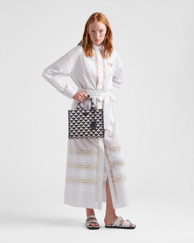 Prada Symbole 刺绣织物小号托特包