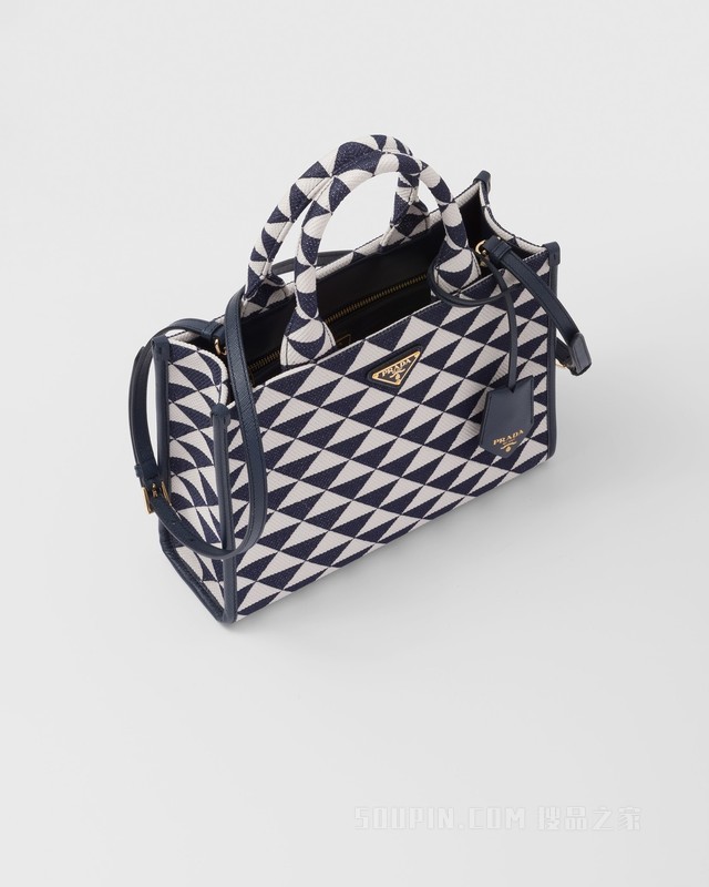 Prada Symbole 刺绣织物小号托特包