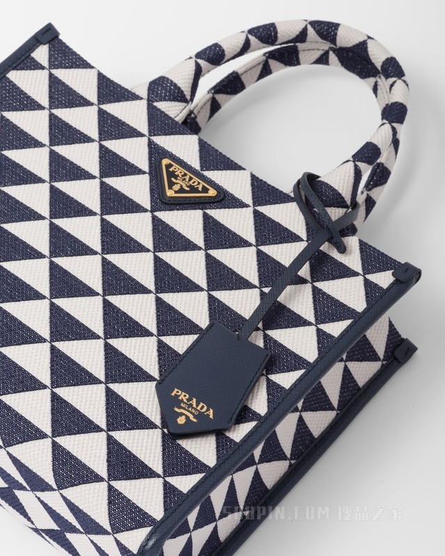 Prada Symbole 刺绣织物小号托特包