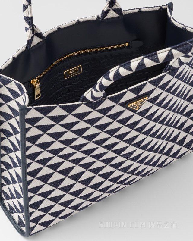 Prada Symbole 刺绣织物大号托特包