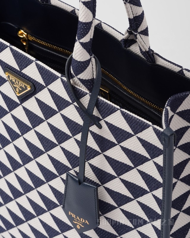 Prada Symbole 刺绣织物大号托特包