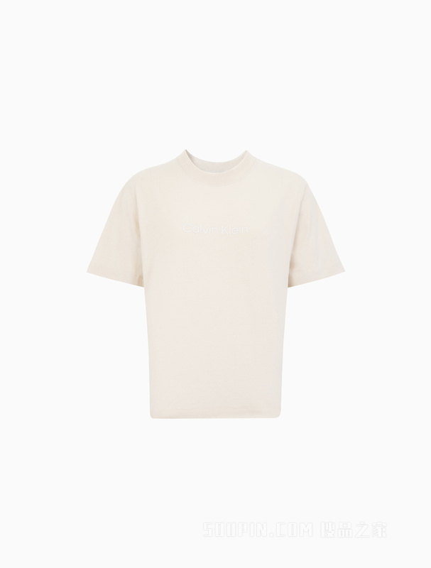 【JENNIE同款】Calvin Klein 22春夏女休闲纯棉印花宽松短袖T恤40WH113