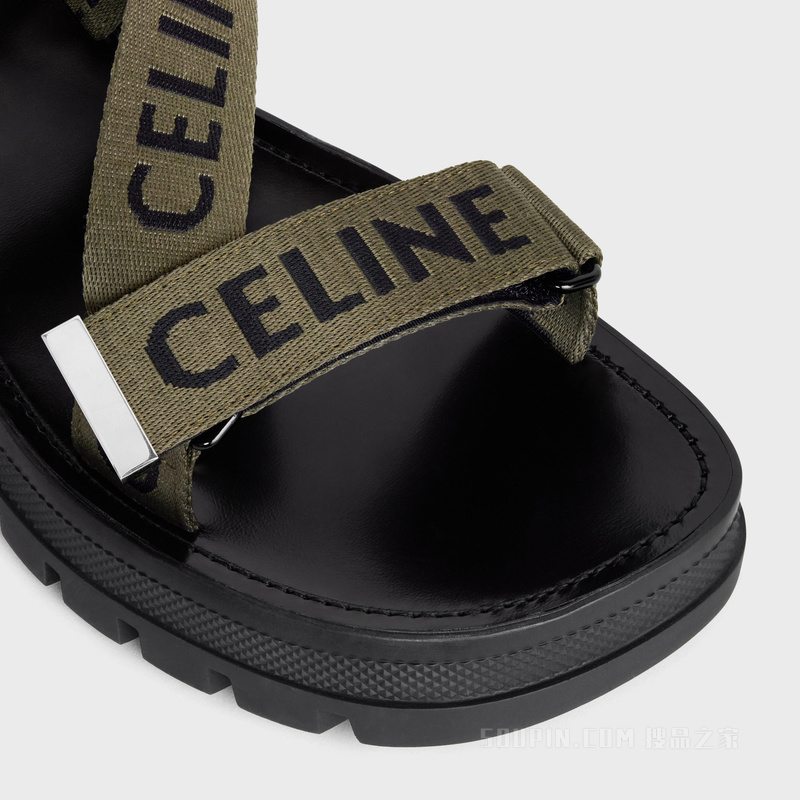 CELINE LEO“CELINE”提花织物条带凉鞋 26786