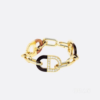 Color Dior 手链 黄色 18K 金、钻石、黑檀木、胡桃木和枫木