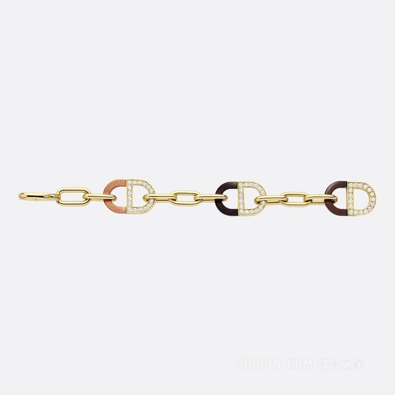 Color Dior 手链 黄色 18K 金、钻石、黑檀木、胡桃木和枫木