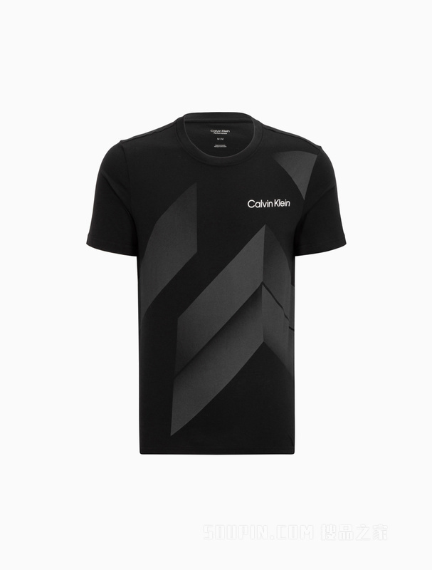 Calvin Klein 22春夏男士休闲几何印花简约LOGO圆领透气短袖T恤4MT2K139
