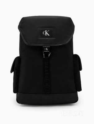 Calvin Klein 22初秋男士休闲旅行LOGO插扣翻盖束口大容量双肩包HH3227