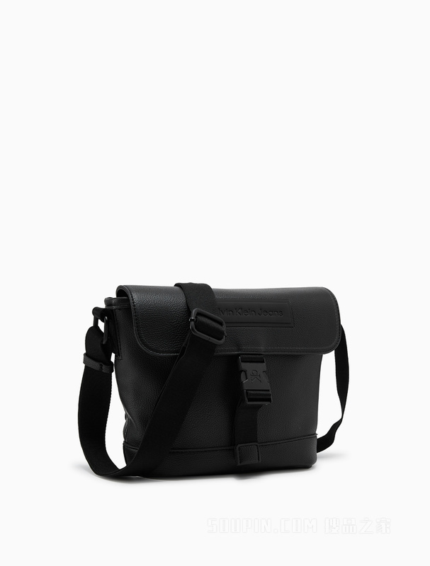Calvin Klein 22初秋男士通勤简约插扣翻盖式LOGO邮差包斜挎包HH3235