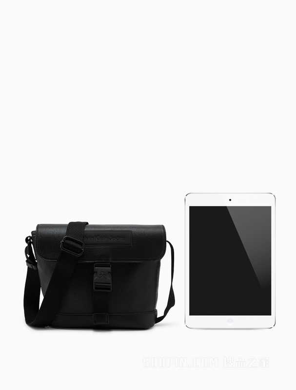 Calvin Klein 22初秋男士通勤简约插扣翻盖式LOGO邮差包斜挎包HH3235