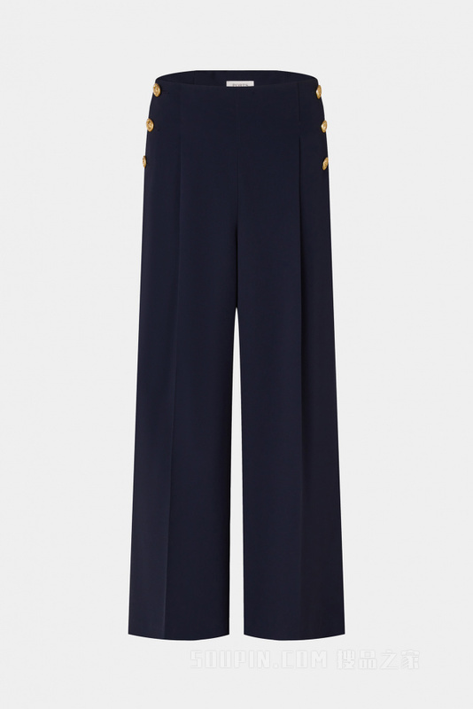 金属扣装饰直筒裤