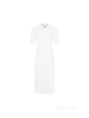 22新款春夏女装时尚镂空刺绣收腰显瘦开衩POLO连衣裙33561