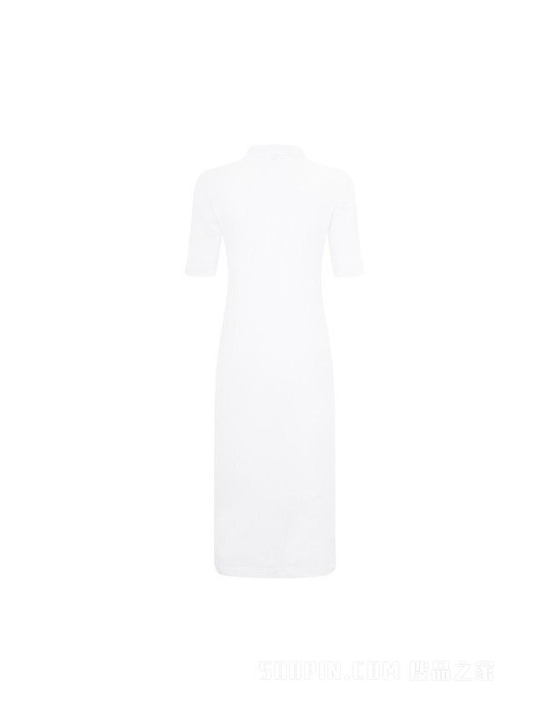 22新款春夏女装时尚镂空刺绣收腰显瘦开衩POLO连衣裙33561