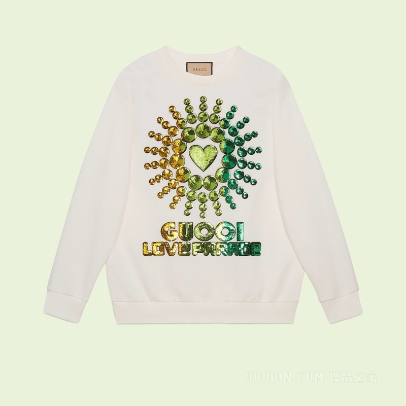 “Gucci Love Parade T-shirt”棉质卫衣 白色