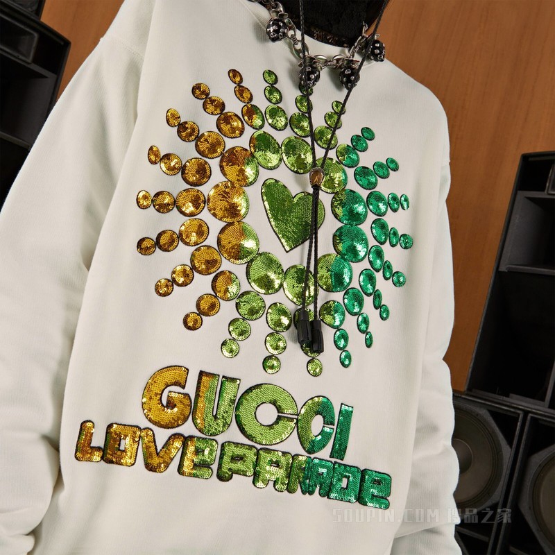 “Gucci Love Parade T-shirt”棉质卫衣 白色