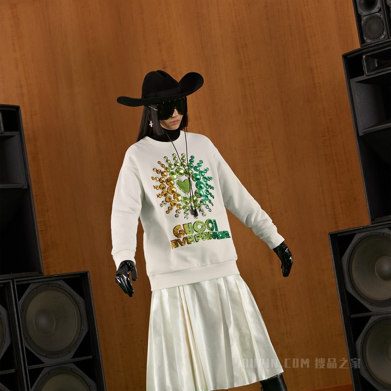 “Gucci Love Parade T-shirt”棉质卫衣 白色