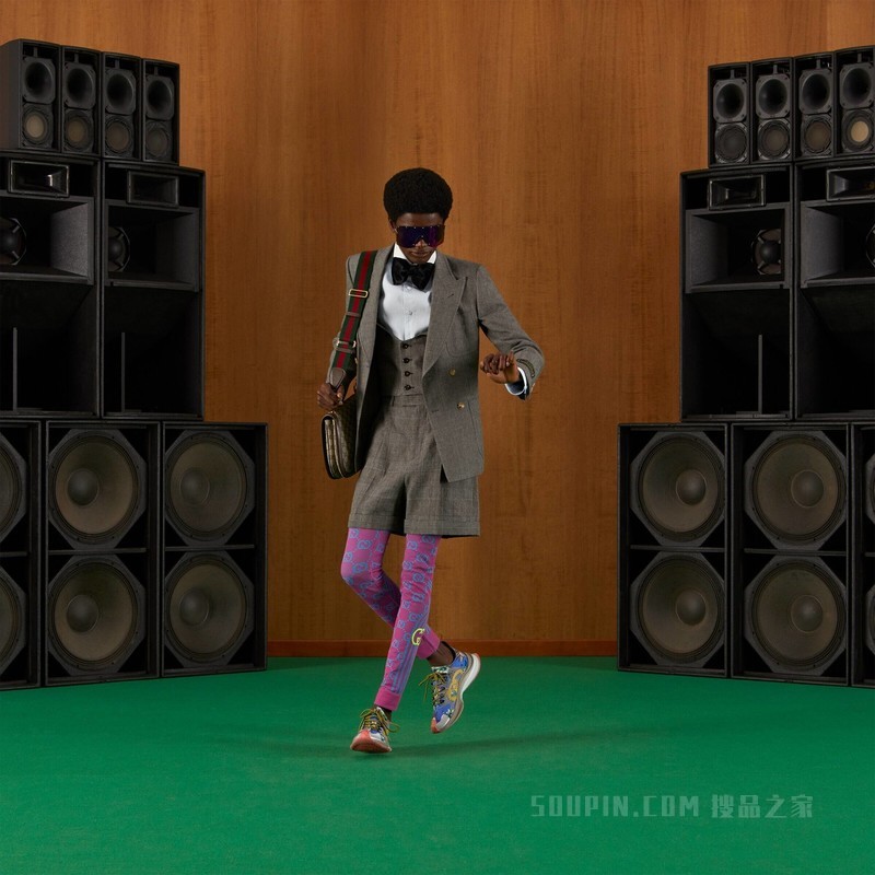 羊毛亚麻双排扣夹克 灰色