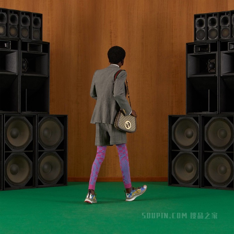 羊毛亚麻双排扣夹克 灰色