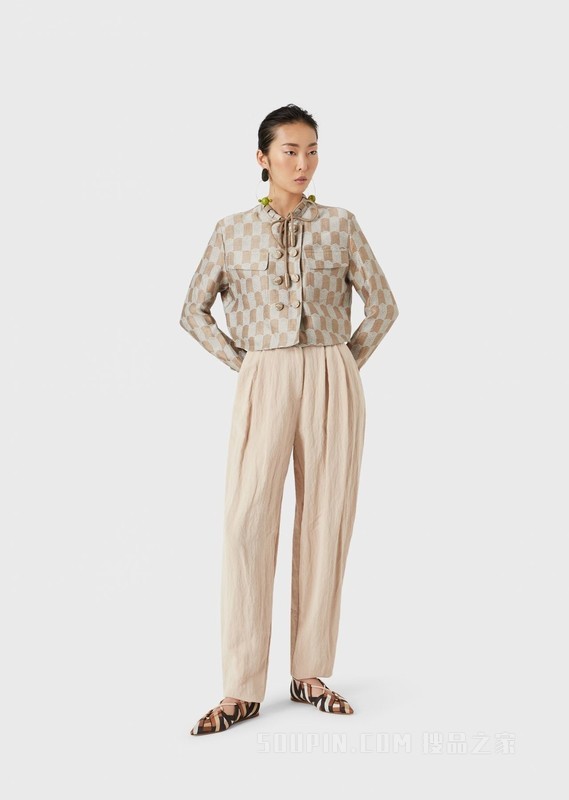 个性图案系带双排扣休闲西装 | Emporio Armani