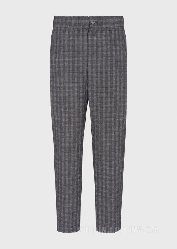 格伦格纹泡泡纱休闲裤 | Giorgio Armani