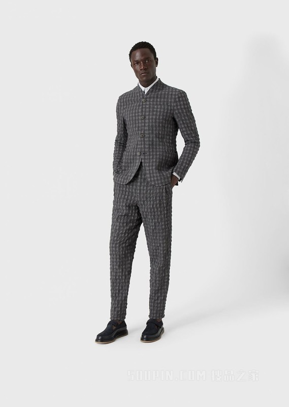 格伦格纹泡泡纱休闲裤 | Giorgio Armani