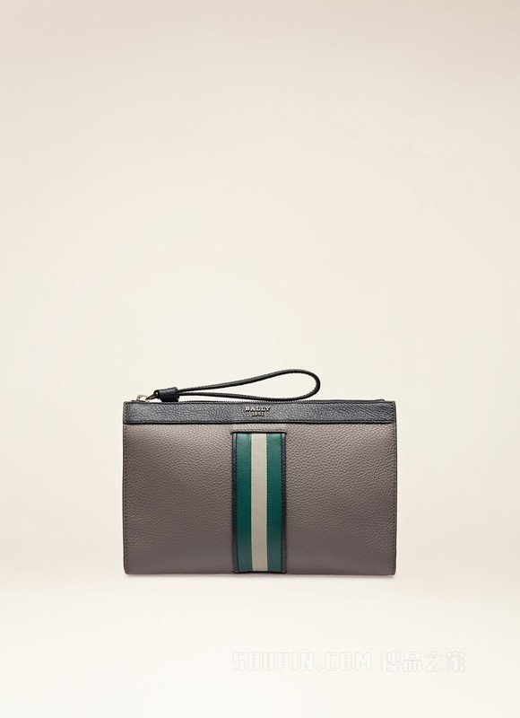 Haig 灰色皮革手拿包