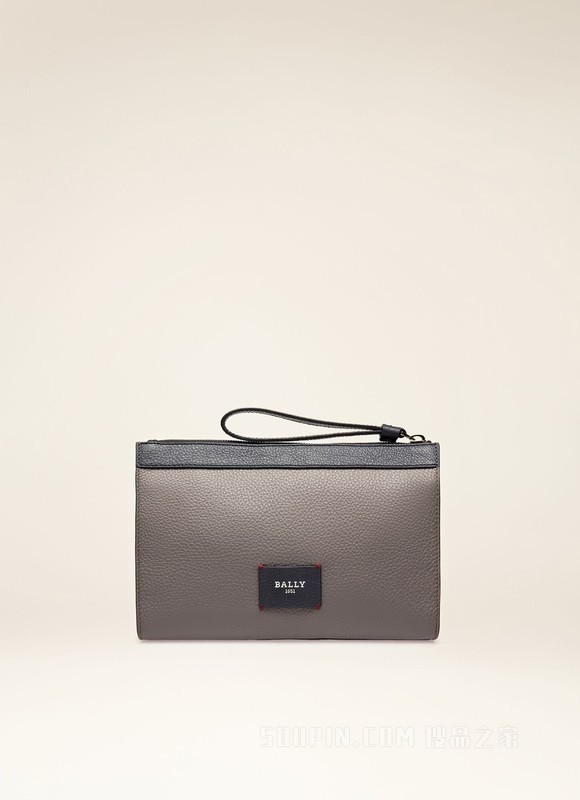 Haig 灰色皮革手拿包