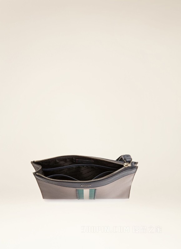 Haig 灰色皮革手拿包