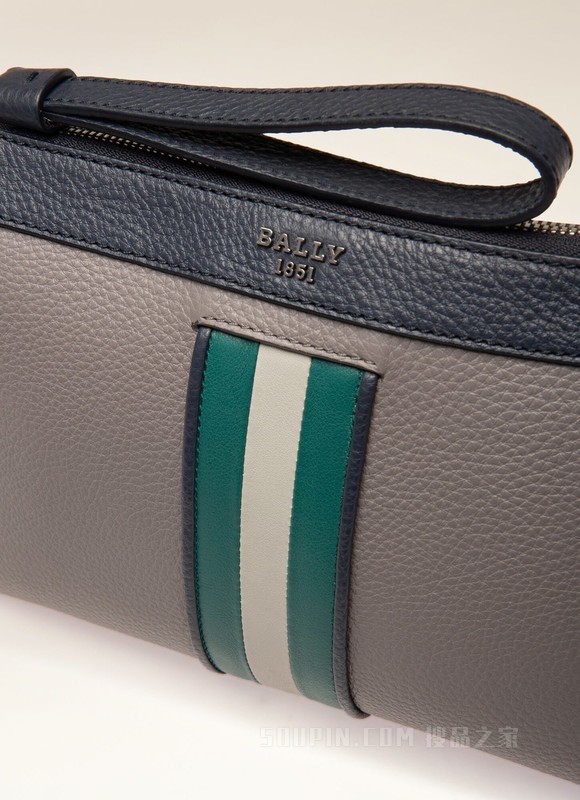 Haig 灰色皮革手拿包