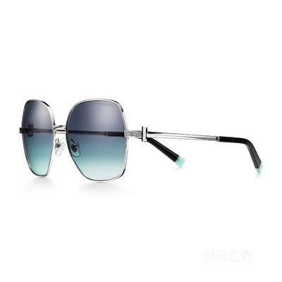 Tiffany T 系列 Tiffany Blue® 蒂芙尼蓝色渐变镜片银色金属太阳镜