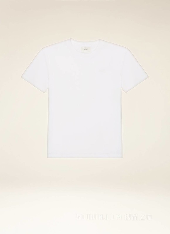 刺绣品牌标志 T 恤 白色有机棉 T 恤
