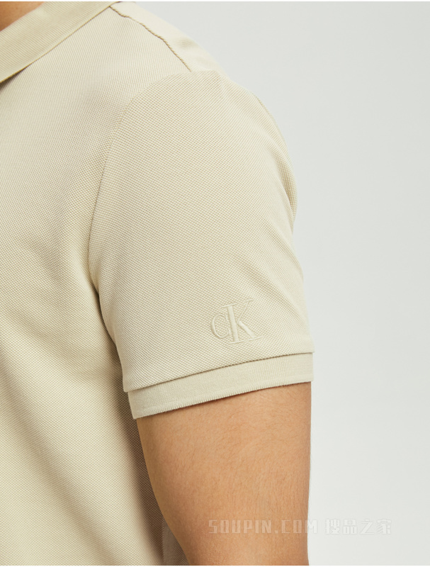 Calvin Klein 22初秋男士休闲LOGO标牌纯棉透气翻领短袖POLO衫J321527