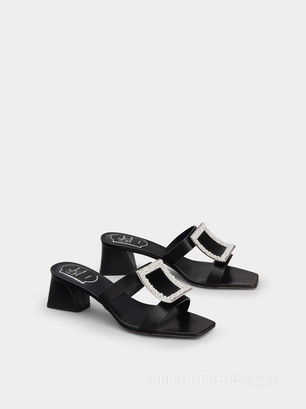 Bikiviv 钻扣穆勒鞋 黑色