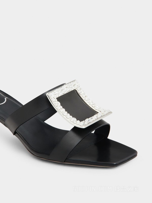 Bikiviv 钻扣穆勒鞋 黑色