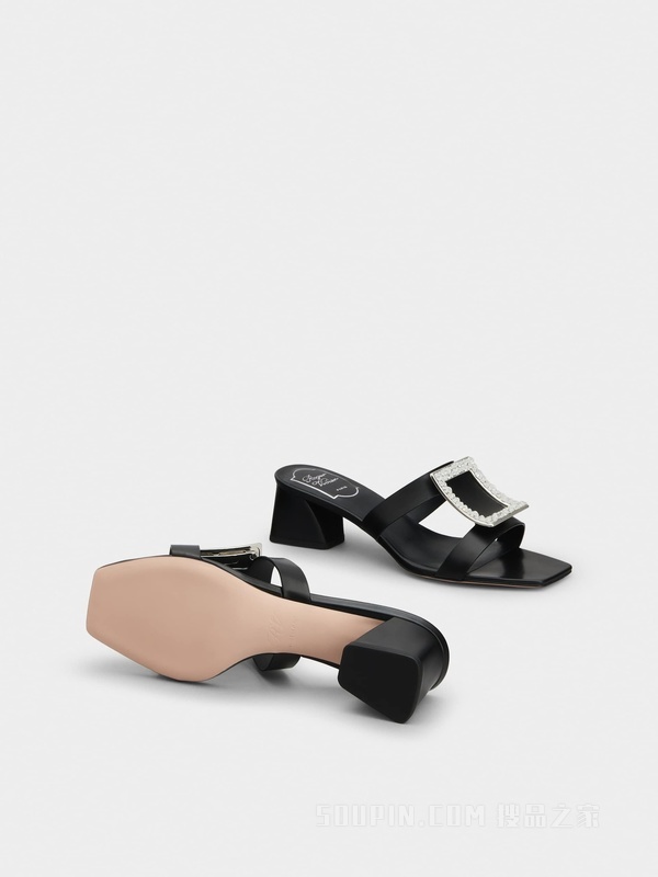 Bikiviv 钻扣穆勒鞋 黑色