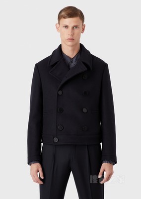 羊毛双排扣紧腰身上衣 | Giorgio Armani