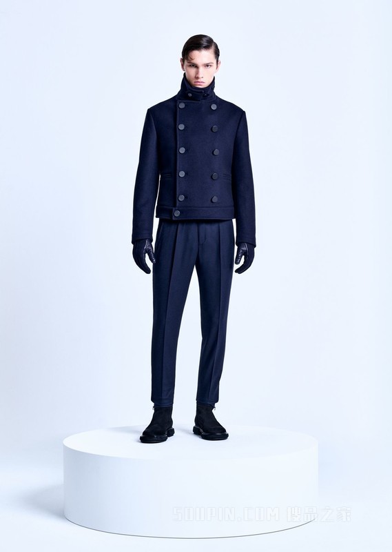 羊毛双排扣紧腰身上衣 | Giorgio Armani