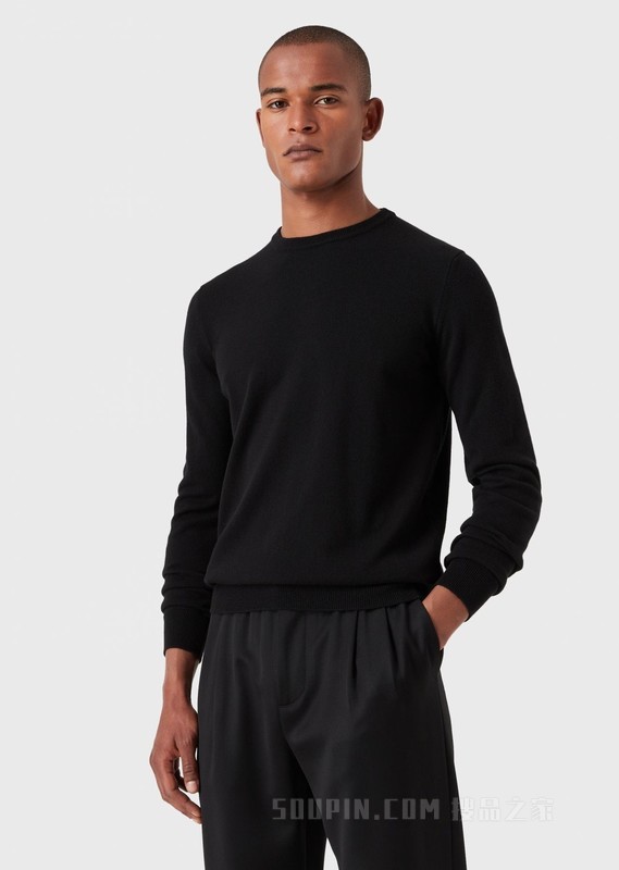 简约圆领毛线衫 | Giorgio Armani