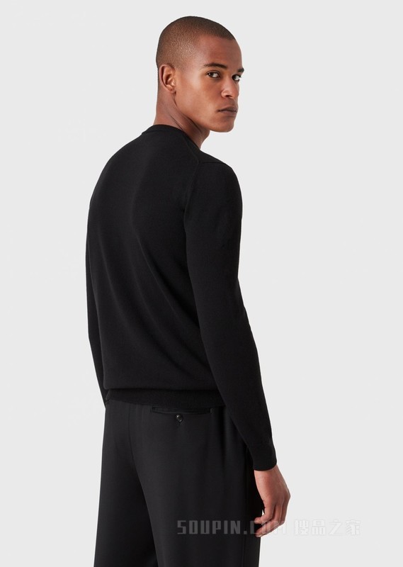 简约圆领毛线衫 | Giorgio Armani