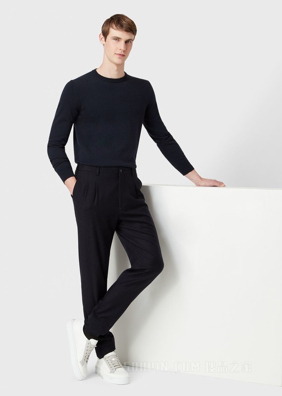简约圆领毛线衫 | Giorgio Armani