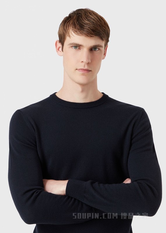 简约圆领毛线衫 | Giorgio Armani