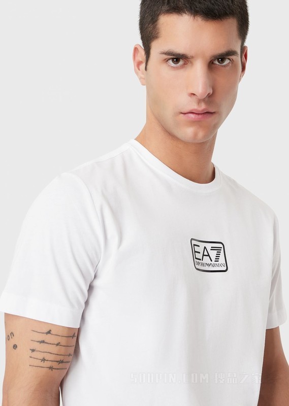 印花LOGO棉质短袖T恤 | EA7