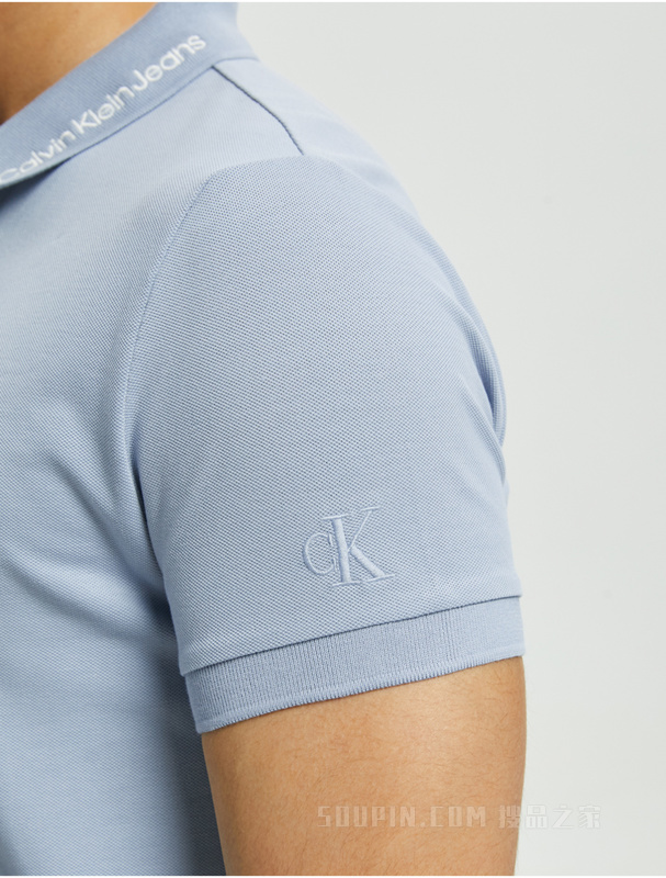 Calvin Klein 22初秋新款男士时尚刺绣字母翻领透气短袖POLO衫J321658