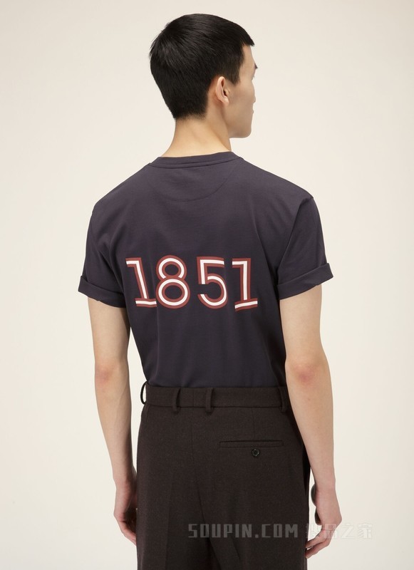 1851 T 恤 海军蓝有机棉 T 恤