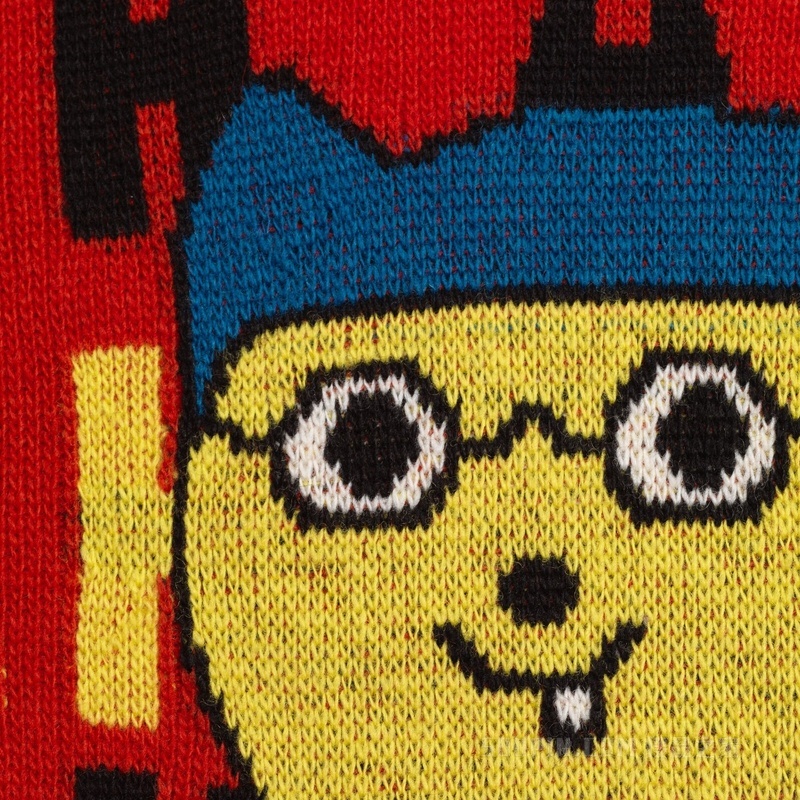 Gucci小浣熊嵌花羊毛马甲 红色