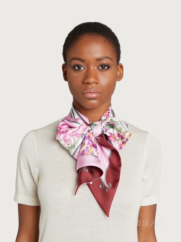 陶瓷印花桑蚕丝窄带束发带