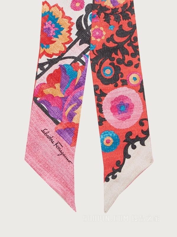 乌兹别克斯坦印花桑蚕丝窄带束发带