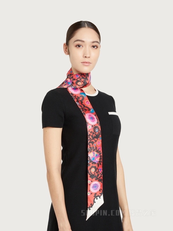 乌兹别克斯坦印花桑蚕丝窄带束发带